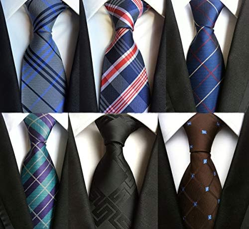 pinyuoo Men's Ties 6 Pcs Necktie Classic Business Tie Neckties