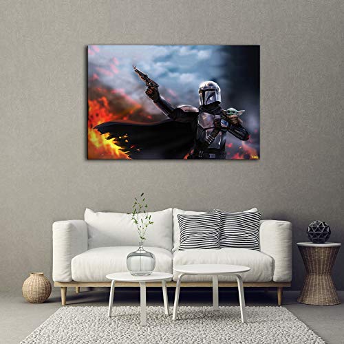 Star Wars Mandalorian Baby Yoda Wall Decoration Canvas Art Mural