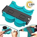 Contour Gauge Duplicator, 5 Inch Contour Tool Profile Guide for Woodworking Project Copy Layout Shape, Tracing Pipe Tile Frame Template, Measuring Tool for Perfect Fit and Easy Cutting (Green)