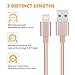 Bestfy Phone Charger, Lightning cable 3Pack 3FT 6FT 10FT Nylon Braided Charging Cord Compatible with iPhone X/8 Plus/8/7 Plus/7/6s Plus/6s/6 Plus/6/5s/5/5c/SE/iPad/iPod and More(Gold)