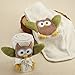 Baby Aspen, My Little Night Owl Plush Velour Baby Blanket, Beige, One Size