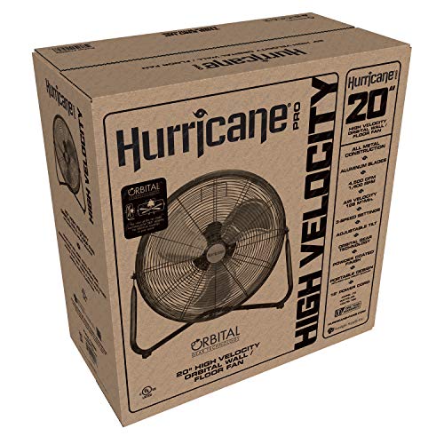 Hurricane Orbital Wall/Floor Fan 20 Inch, Pro Series, High Velocity