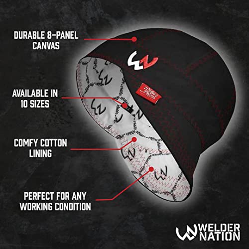 Welder Nation 8 Panel Welding Cap, Durable, Soft 10 oz Cotton Duck