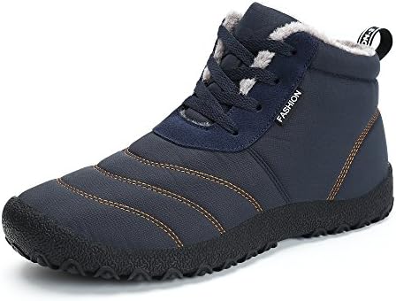 Mens Lightweight Winter Snow Boots Lace up Ankle Bootie Outdoor Warm Plush Shoe Women
