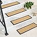 Natural Area Rugs - Seagrass Stair Tread, Half Panama Collection, Natural Fiber, Handmade & Latex Backed, Espresso 9