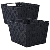 DII Durable Trapezoid Woven Nylon Storage Bin or Basket for Organizing Your Home, Office, or Closets (Basket - 12x10x8