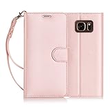 Galaxy Note 7 Case, Samsung Galaxy Note 7 Case, Note 7 Case, FYY [RFID Blocking wallet] 100% Handmade Wallet Case Stand Cover Credit Card Protector for Galaxy Note 7 Rose Gold