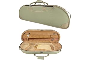 WUQIMUSC Violin Case 4/4 Full Size Nylon Oxford Lightweight box Adjustable shoulder straps Travel violin case bag (pea green)