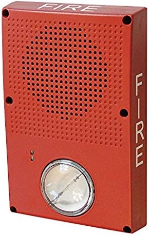 Outdoor Speaker Strobe, Marked Fire, Red