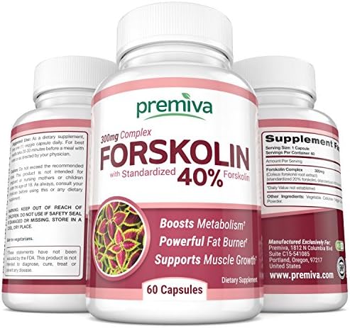 Premiva 300mg 40% Forskolin Extract Weight Loss Suppressant - 60 Caps