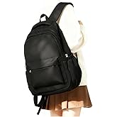 Black School Backpack for Girl Women Boy High School Bag College Backpack Bookbag Lightweight Waterproof Casual Daypack Back Pack