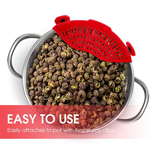 ClipOn Strain Strainer,kitchen Food Strainers Heat Resistant Silicone