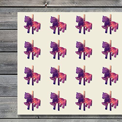 Carousel Horse Craft Stickers, 44 Stickers at 1.5 Inches, Great Shapes for Scrapbook, Party, Seals, DIY Projects, Item 1321223