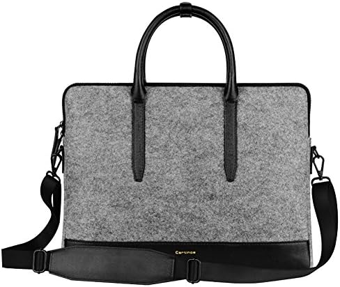 SHUL Felt Womens Business Briefcase for 13 inch Laptop Macbook Ultrabook Handbag Shoulder Bag for Lady