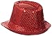 Be Wicked Women's Sequin Fedora Hat, Red, One Size