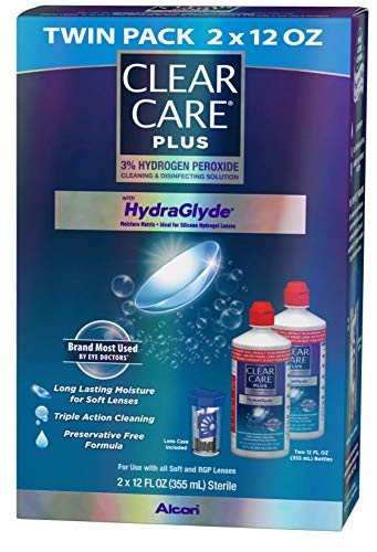 Clear Care Plus Cleaning Solution With Lens Case Twin Pack 12 Ounces 
