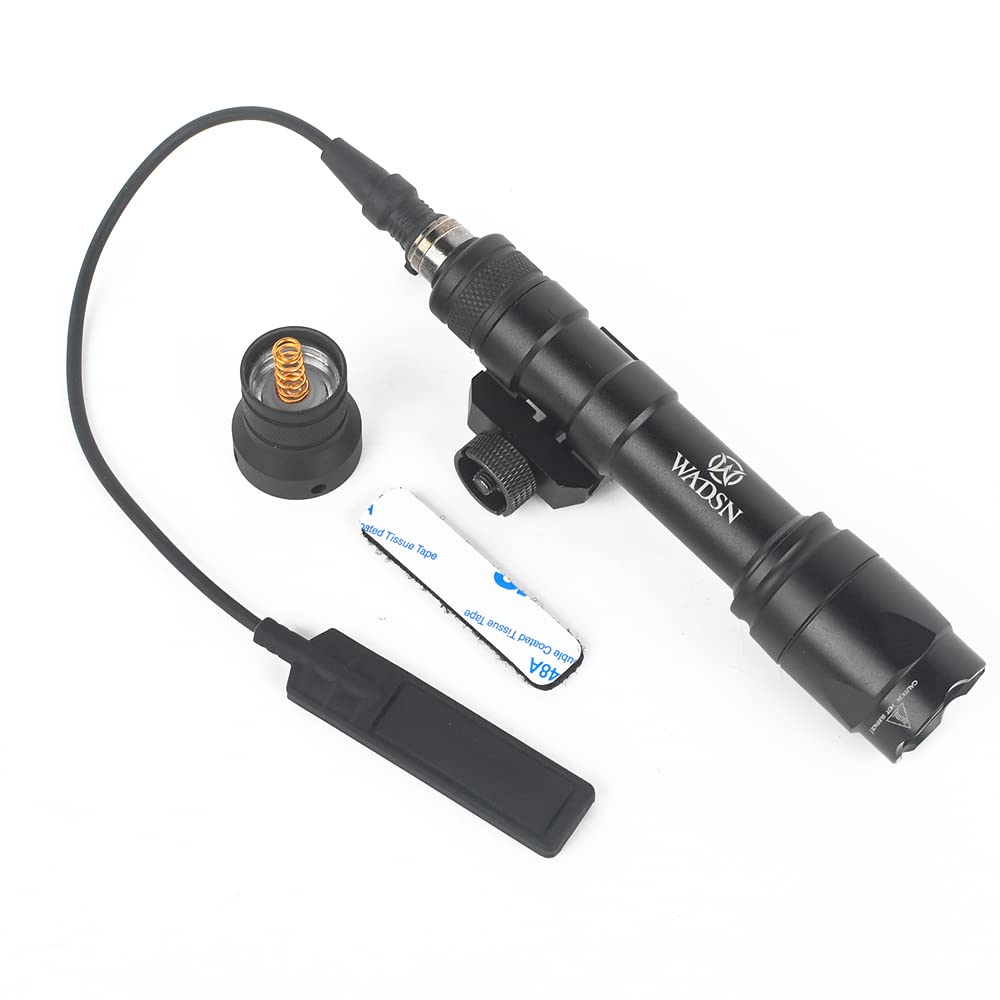 SBGJMY M600C Tactical Torch Flashlight 600 Lumen with Pressure Pad and Tail Button Switch Torch for 20mm Picatinny Rail System (Black)