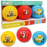 Centel Toy Ball Set (Pack of 3) Bouncy Balls for Toddlers Kids 4.7 inch Playground Balls Dodgeball Kickball Handball for Pre-School Early Education Camps Picnic Church School Classroom Indoor Outdoor