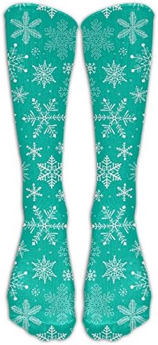 PHCDGDD Snowflakes Christmas Holiday Mint Fabric Graduated Compression Socks For Men &amp; Women Best Stockings For Nurses, Travel, Running, Maternity Pregnancy