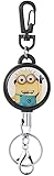【2020 Newest】HASFINE Retractable Keychain Badge Holder Carabiner, Cute Retractable Badge Reel Clip with Key Chain Stainless Hook