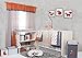 Bacati Playful Foxs 10 Piece Crib Set without Bumper Pad, Orange/Grey