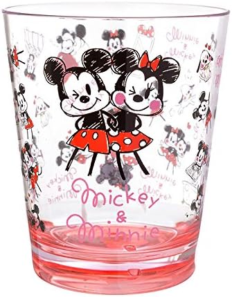 Disney Mickey & Minnie Graffiti Clear Glass Cup, Japan Import (480-ml)