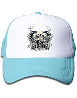 Skeleton Trumpet Kids AdjustableTrucker Visor Cap Cute Hat