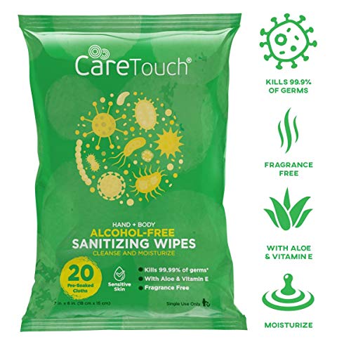 Care Touch AlcoholFree Hand Sanitizing Wipes 6 Pouches of 20 Wipes