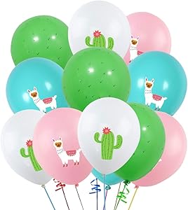 40PCS Llama Cactus 3D Printed Party Balloons Decorations, Llama Themed Birthday Party Supplies, Bolivian Peru Alpaca Party Cactus 12 INCH Thick Latex Balloons for Baby Shower Kids Birthday Party Decor