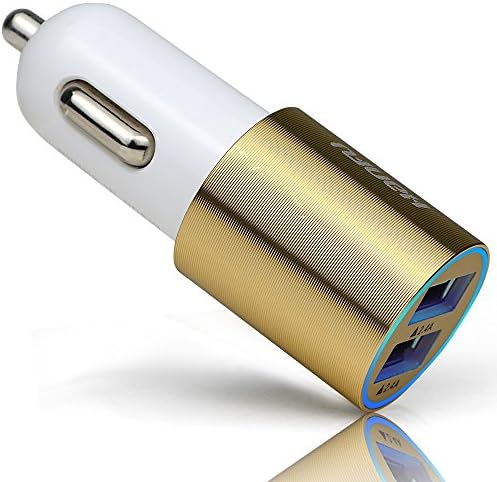 HanFu Car Charger 4.8A / 24W 2-port USB antistatic Car Adapter for IPhone 6S Plus 6 5SE 5S 5 5C 4S, Samsung Galaxy S7 S6 Edge(Gold)