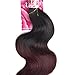 XCCOCO Hair Black to Wine Red Ombre Two Tone Body Wave Hair 3 Bundles with 4”X4” Lace Frontal Brazilian Body Wave Virgin Lace Closure and Hair Bundles (T1B/99J,10
