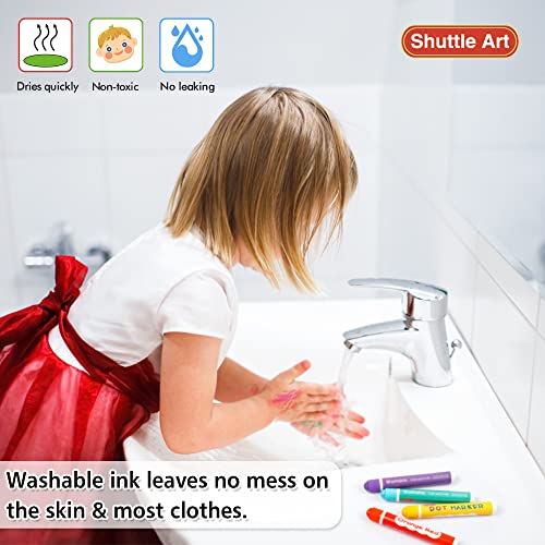 Shuttle Art Dot Markers, 30 Colors Washable For Toddlers With Free