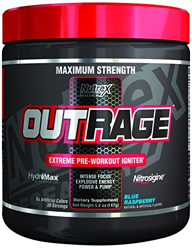 Nutrex Research Outrage Supplement, Blue Raspberry, 147 Gram