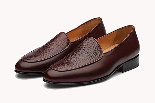 burgundy crocodile shoes