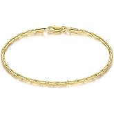 CISSIEPERAL 14K Gold Bracelets for Women Gold Bracelets for Women Delicate Link Chain Bracelet for Men Available in 5 Sizes (6.5, 7, 7.5, 8, 8.5in)