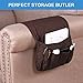H.VERSAILTEX Non-Slip Couch Sofa Chair Armrest Organizer with 5 Pockets for Phone Book Magazines TV Remote Control, 2 Packs (Brown/Beige) - 13