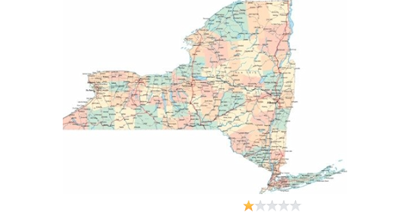 Map Of Upstate Ny Counties Amazon Com Conversationprints New York State Road Map Glossy Poster Picture Photo City County Albany Ny Posters Prints