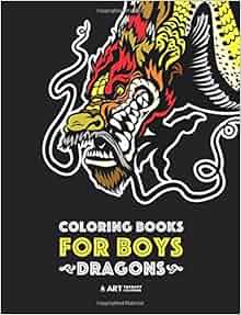 Coloring Books For Boys Dragons Advanced Coloring Pages for Teenagers Tweens Older Kids Boys Detailed Dragon Designs With Tigers More Stress Relief Relaxation Relaxing Designs