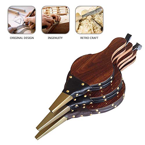 Umiwe Fireplace Bellows Fire Bellows Brown Dense Wood Material Air Blower Fire Bellow Cast Nozzle for Outdoor Camping BBQ Grill Chimney