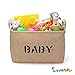 Jute Storage Basket and Organizer with Handles,Eco-Friendly for Baby Toy Storage(waterproof inner lining) - Collapsible Storage Basket, Baby Toys, Baby Clothing, Children Books, Gift Baskets - 1 pcs