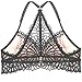 Strappy Racerback Lace Overlay Bralette Top Sheer Bustier Crop Wireless Bra