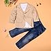 FEITONG 3pcs Kids Baby Boy's Gentleman Coat+Shirt+Jeans Pants Trousers Set (2T / 2Years)