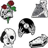 GuassLee Enamel Lapel Pin Set- Fancy Cute Brooches Pins for Backpacks Clothes Bags Jackets Hat Jewelry DIY Accessories Decoration, 5pcs Vampire Skull Witch Brooch
