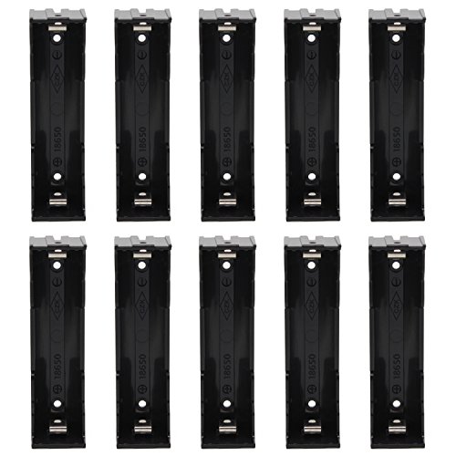 abcGoodefg 1Slot 3.7V 18650 Battery Holder Case Plastic Battery Storage Box with Pin 10 Pack (10 Pcs 1 Solts)