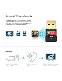 UVIA adaptador wifi usb 600 Mbps 2.4 G 5G correa Dual WiFi Dongle Tarjeta de red inalámbrico para PC computadora portátil, compatible con Windows 10 8 7 Vista XP, Mac OS X 10.4   10.12