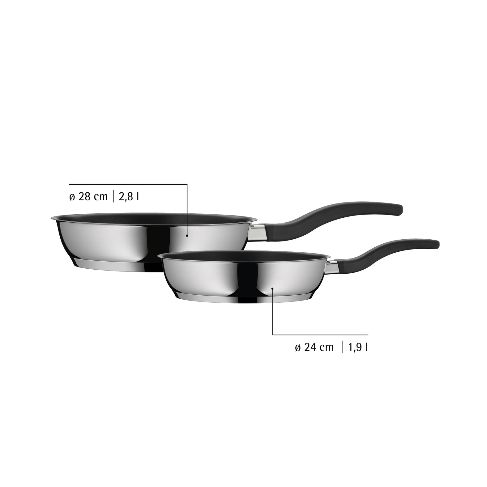 WMF Devil Pfannenset Induktion 2-teilig – Bratpfannen 24, 28 cm – Edelstahl Cromargan Antihaft Pfannen Set, beschichtet, spülmaschinengeeignet, backofenfest, hitzebeständig und kratzfest 6