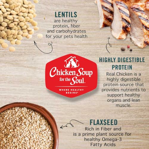 CHICKEN SOUP FOR THE SOUL GRAIN FREE DRY CAT FOOD, CHICKEN & LEGUMES RECIPE, 4 POUND BAG | SOY, CORN & WHEAT FREE, NO ARTIFICIAL FLAVORS OR PRESERVATIVES