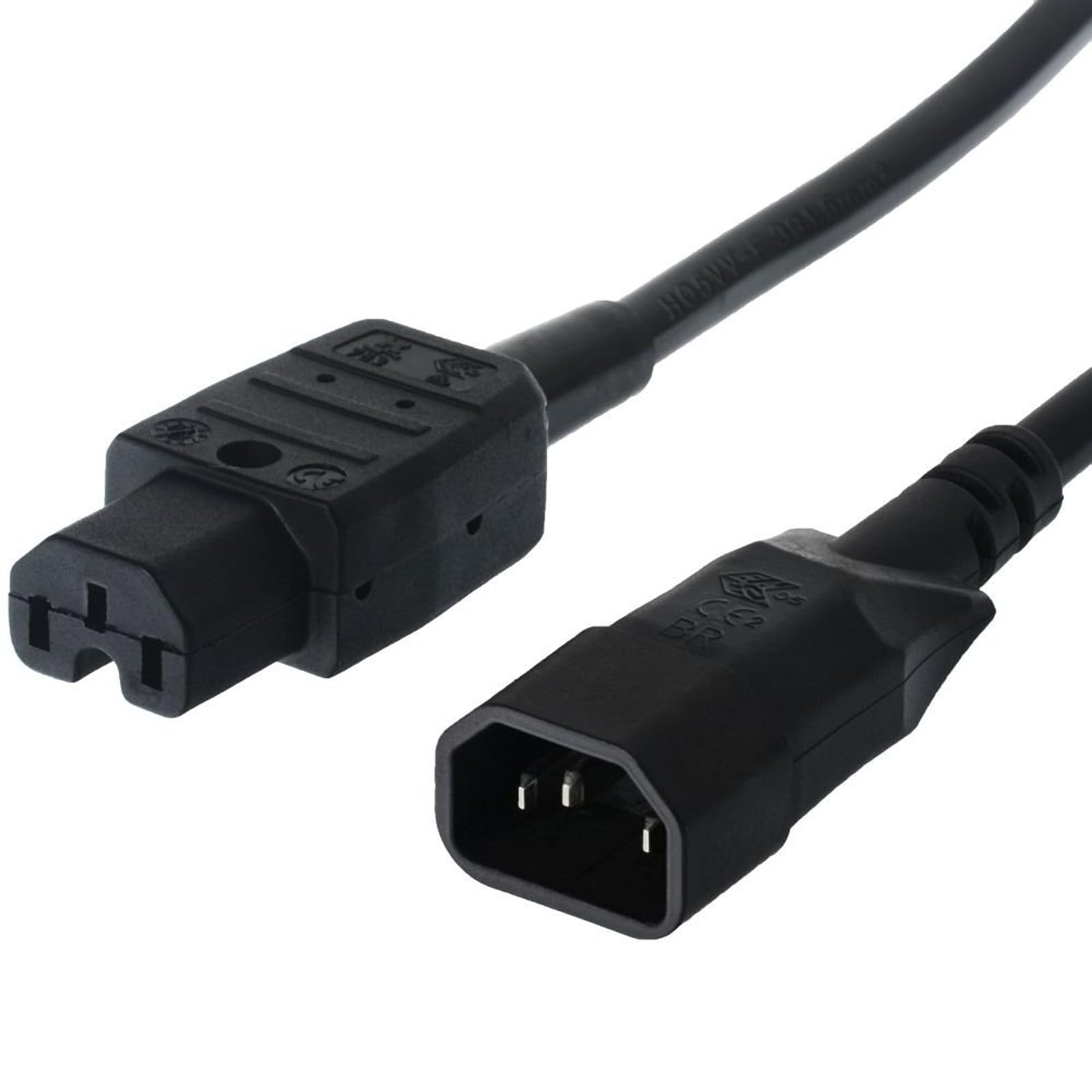 Bachmann IEC Cold/Hot Appliance Connection Cable (C14 Male - C15 Female) 2m