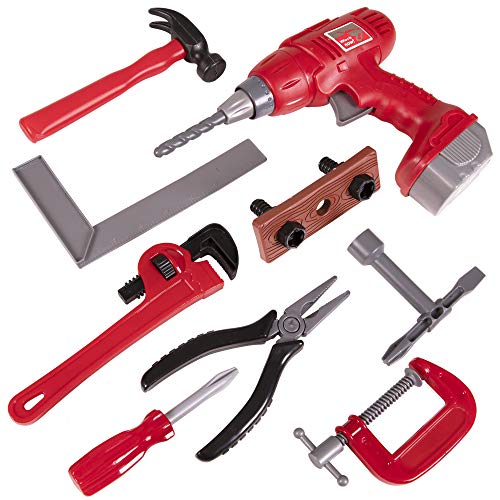 Narwhal Novelties 14 PC Pretend and Play Tool Set for Kids; Construction Toys for Kids