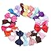 Happeks 20PCS Multi-colored Girls Ribbon Bow Hair Clip Hand-made Kids Alligator Clips Hair Accessories